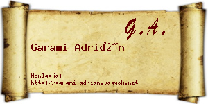 Garami Adrián névjegykártya